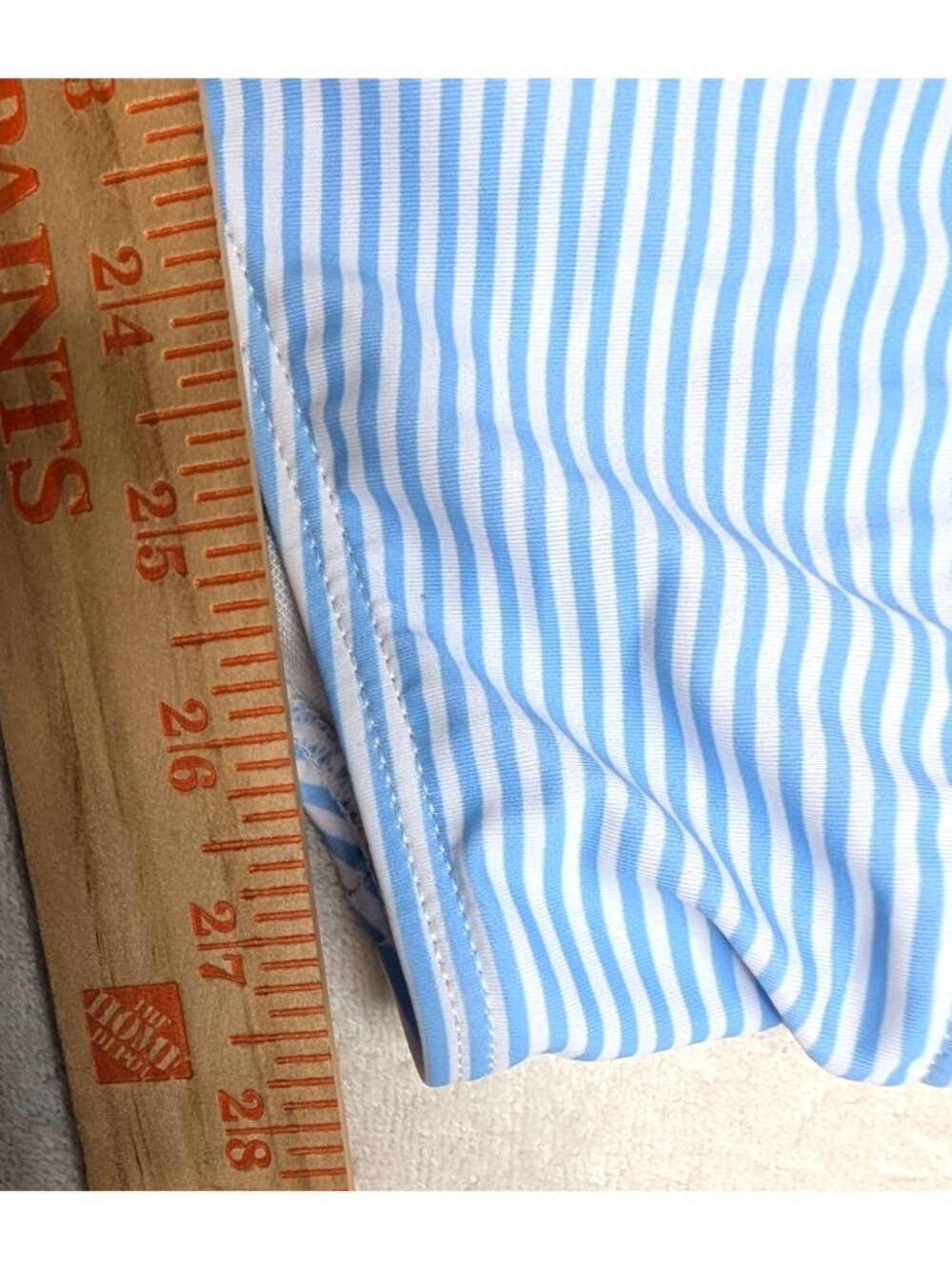 Blue & White XXL Striped One-Piece Swimsuit NWOT Adjustable Straps & Ruffle - Picture 5 of 10
